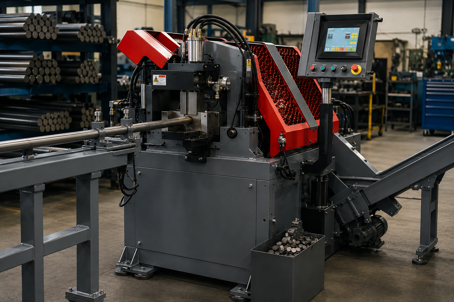 Hydraulic Bar Shear for Fastener Production
